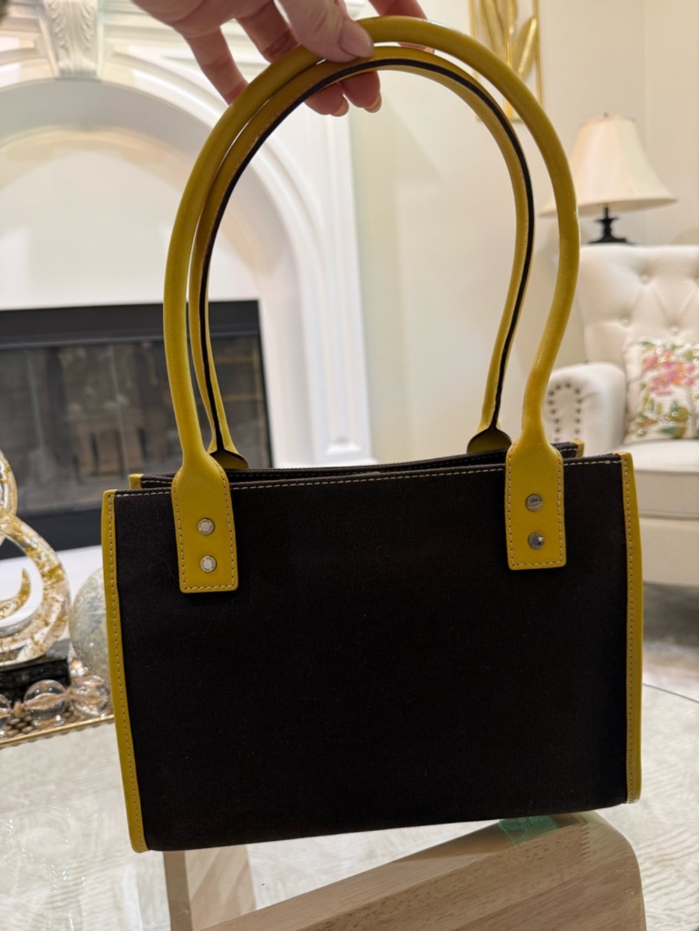 kate spade Brown Tote with Yellow Handles and Trim - Picture 5 of 10